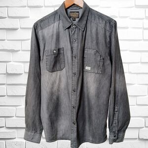 Los Angeles Third Army Co. Shirt, Blk.Snap Buttons, Size Medium EUC